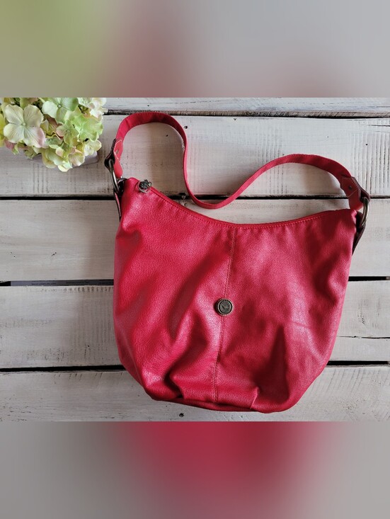 Capezio Handbags - 1887 Capezio Red Leather Shoulder Hobo Vintage